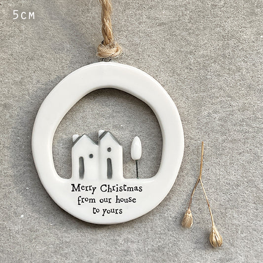 -Lg cut out hanger-Merry Christmas our house