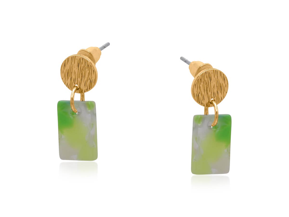 MARTA PETITE RESIN RECTANGLE STUD EARRINGS