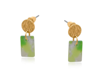 MARTA PETITE RESIN RECTANGLE STUD EARRINGS
