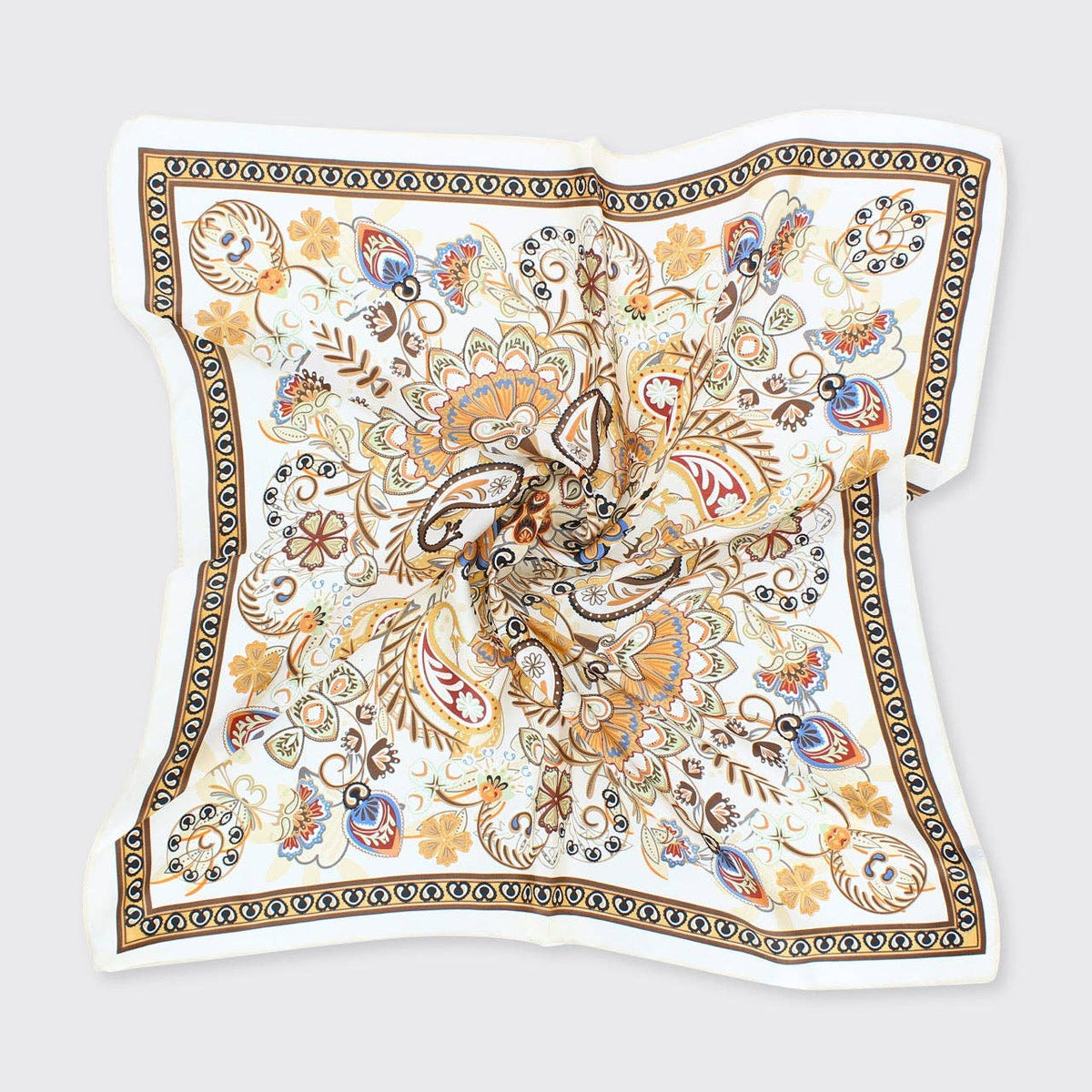 Michaela Square Scarf - Beige/Gold