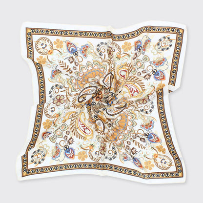 Michaela Square Scarf - Beige/Gold