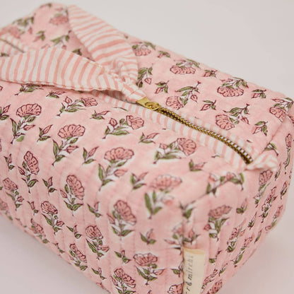 Organic Cotton Toiletry Bag (Medium) - Ditsy Floral Blush