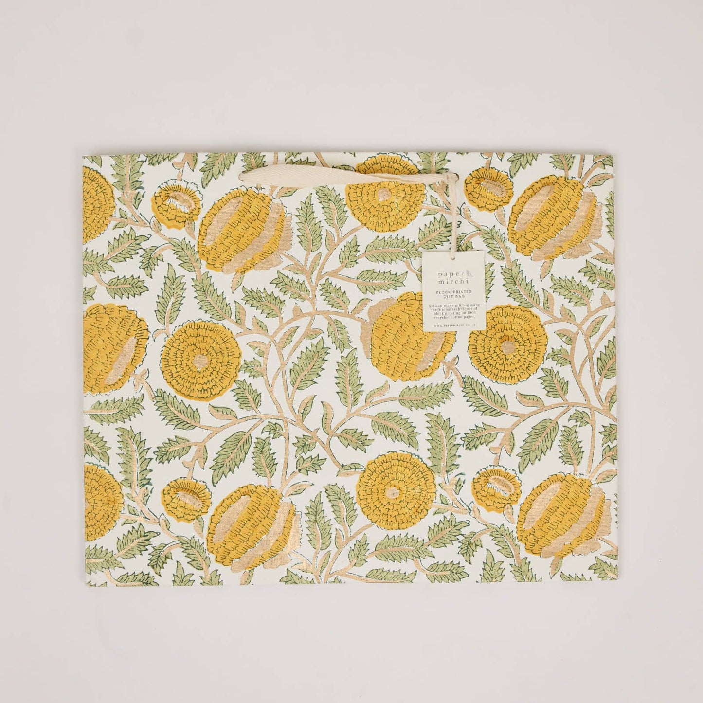 Hand Block Printed Gift Bags (Large) - Sunshine Refresh