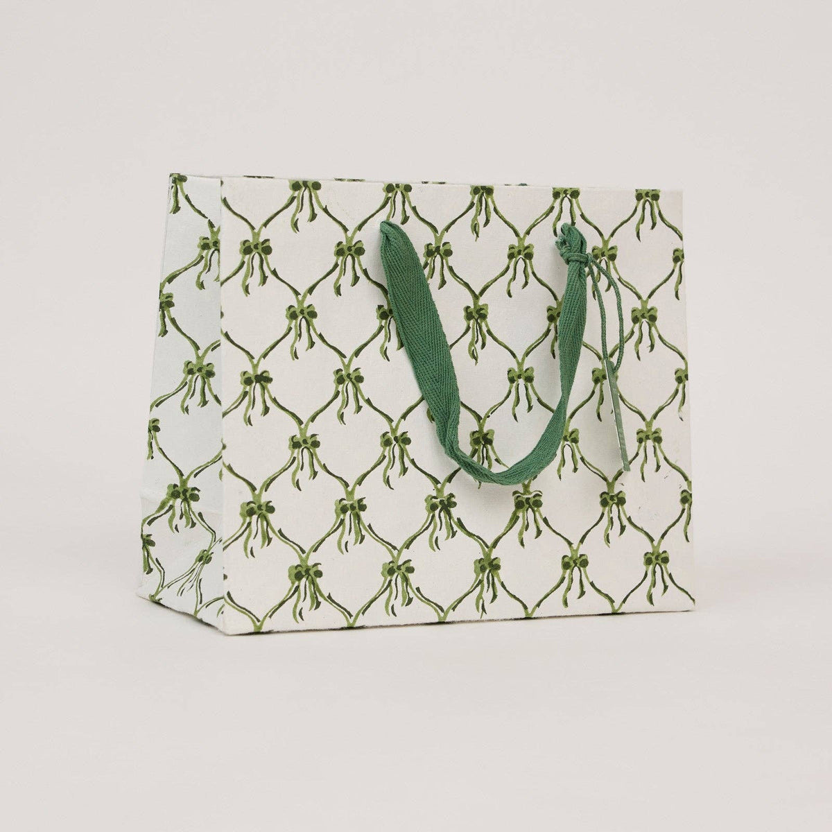 Block Printed Gift Bags (Medium) - Holly Green