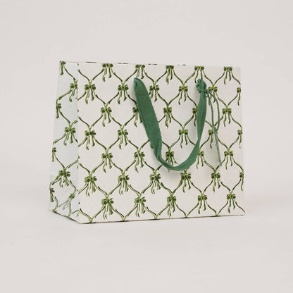 Block Printed Gift Bags (Medium) - Holly Green
