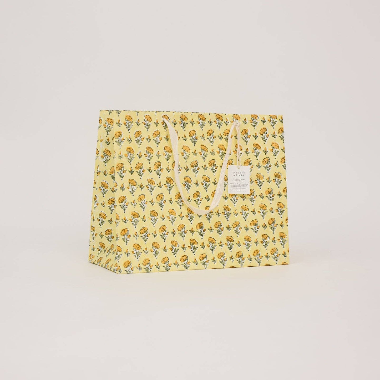Hand Block Printed Gift Bags (Large) - Sunshine Refresh
