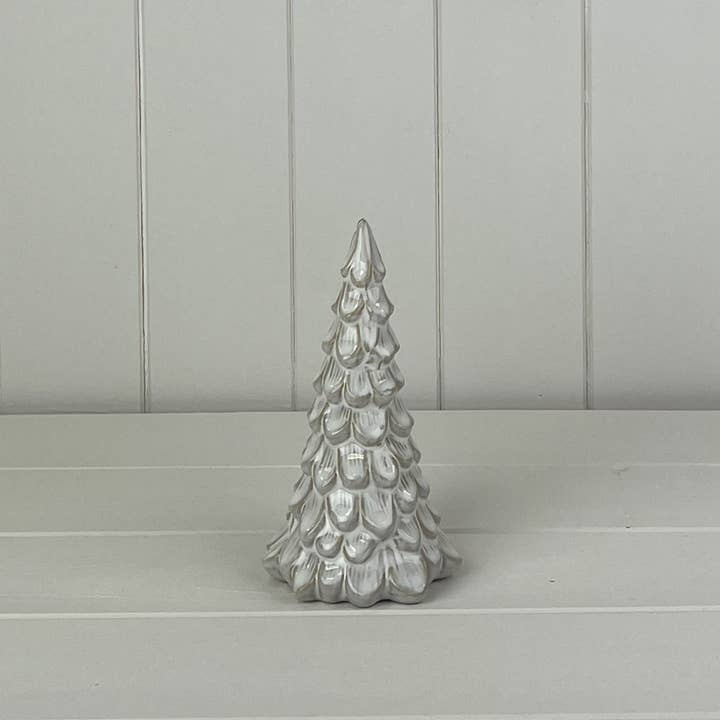 Glazed Ceramic Tree Ornament with Textured Detail (16cm)