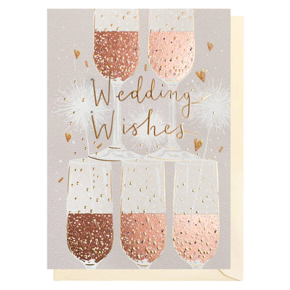 Champagne Wedding Card | Wedding Wishes Card