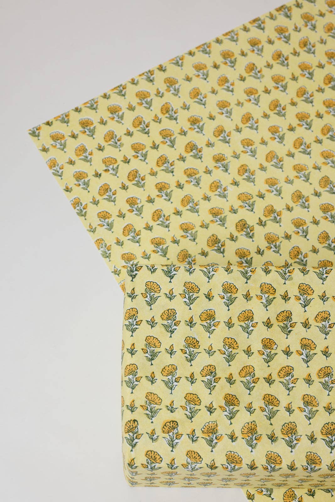 Block Printed Wrapping Paper Sheets - BP Ditsy Floral Sunshine