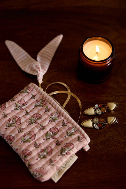 Organic Cotton Zipped Pouch Set 2pk - Floral Blush
