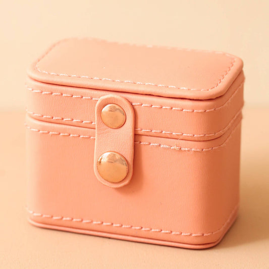 Peach  Pink Mini Travel Ring Box