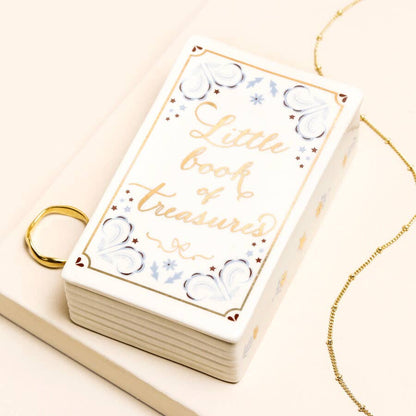 Ceramic 'Little Book of Treasures' Trinket Pot