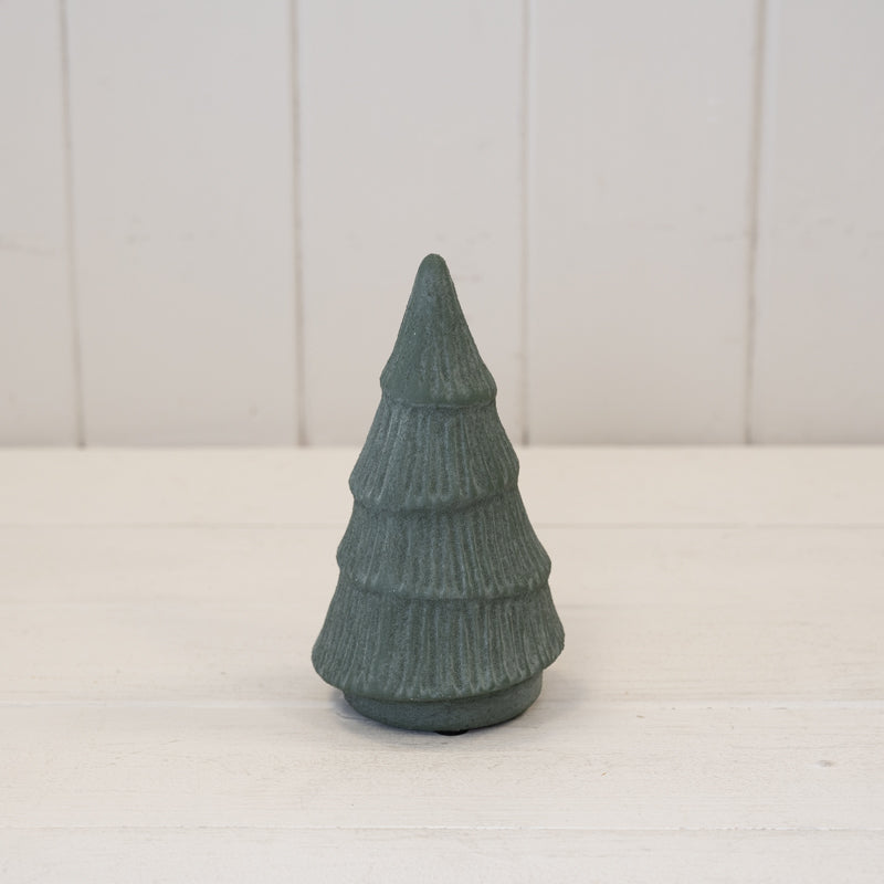 Green Ribbed Stoneware Christmas Tree 13.5cm