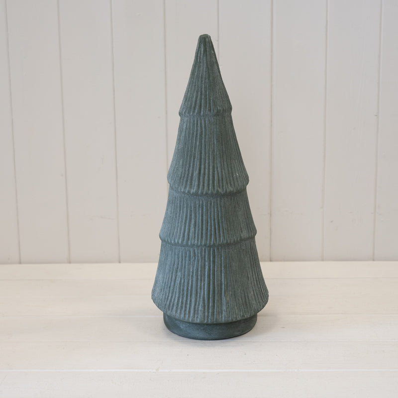 Green Ribbed Stoneware Christmas Tree 37.5cm
