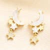 Mother of Pearl Moon & Star Earrings in Gold