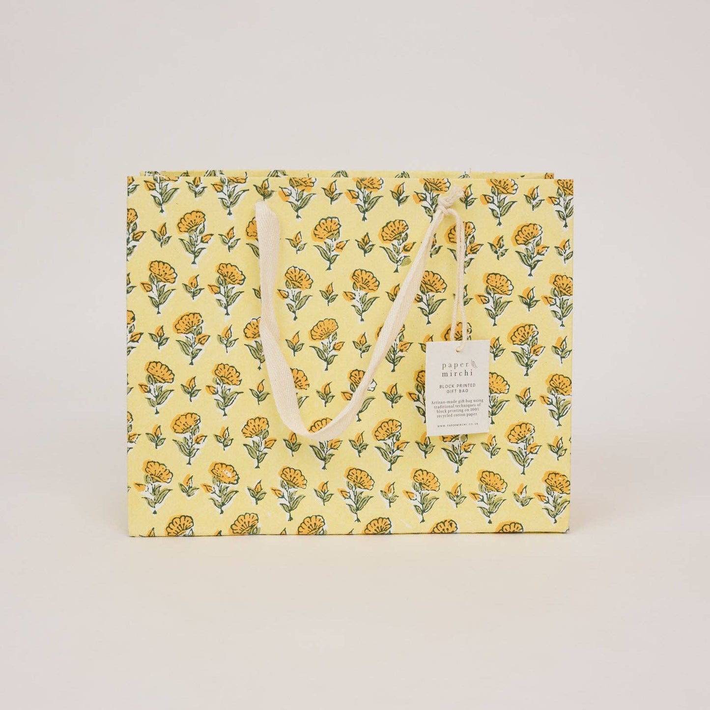 Hand Block Printed Gift Bags (Medium) - Sunshine Refresh