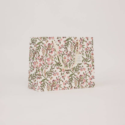 Hand Block Printed Gift Bags (Large) - Blush Refresh