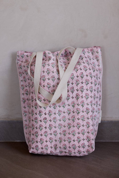 Organic Cotton Tote Bag - Ditsy Floral Blush