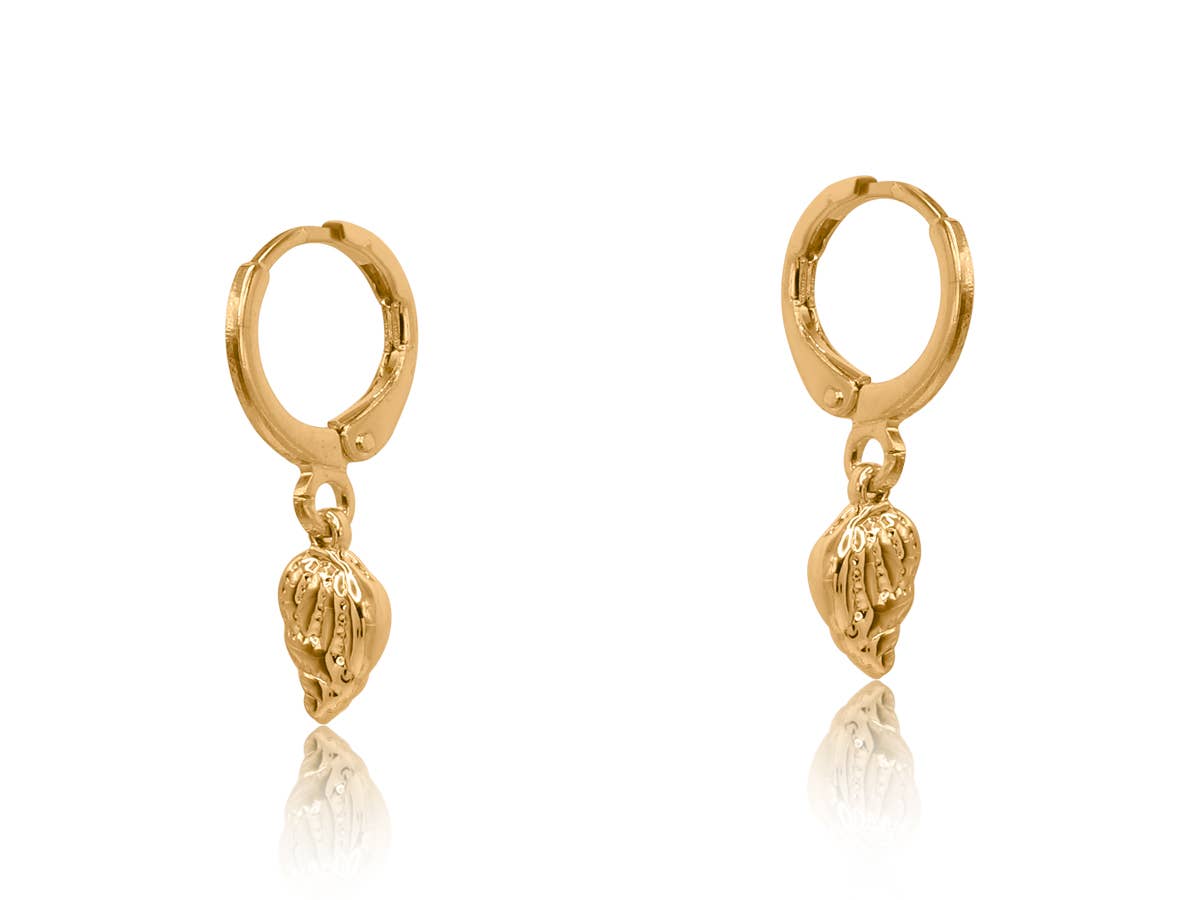 LUCIA SEA TOKEN PETITE HUGGIE EARRINGS