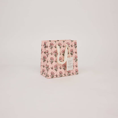 Hand Block Printed Gift Bags (Small) - Blush Refresh