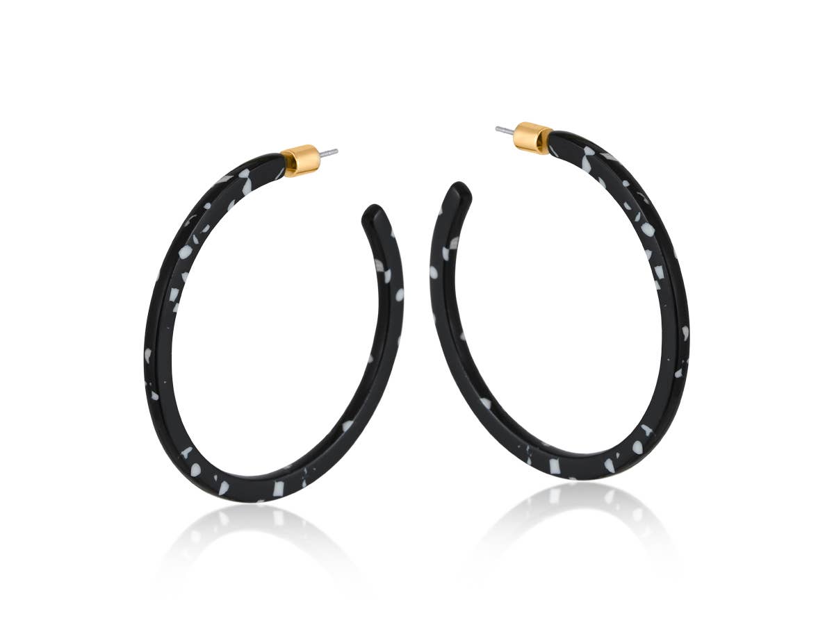 Marseille Thin Statement Resin Hoop Earrings