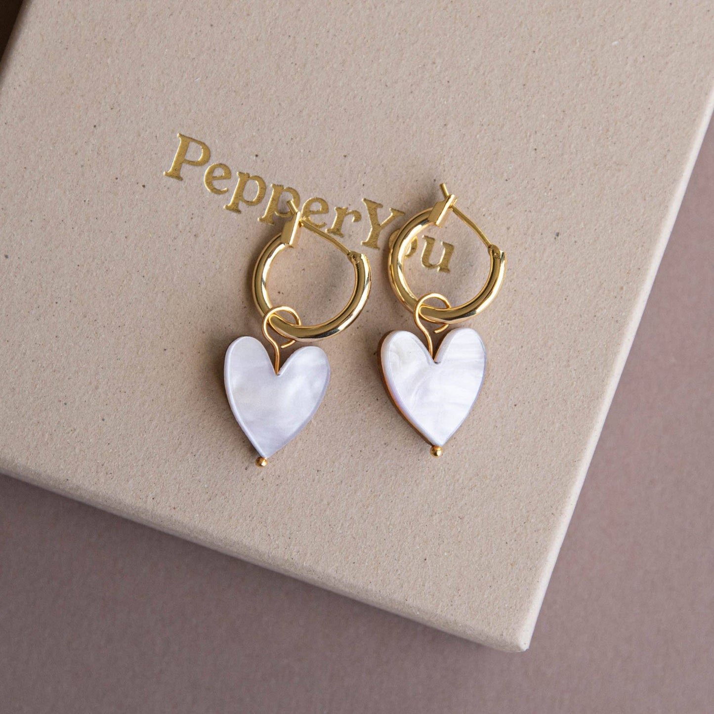 Love Grows Here Hoops - Pearly White