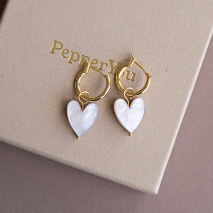 Love Grows Here Hoops - Pearly White