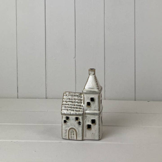 Beige Mottle Ceramic Church Decoration with LED (15cm)
