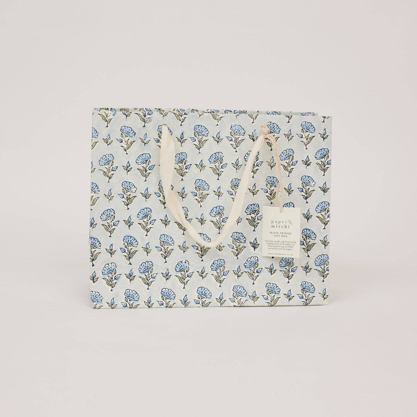 Hand Block Printed Gift Bags (Medium) - Blue Stone Refresh