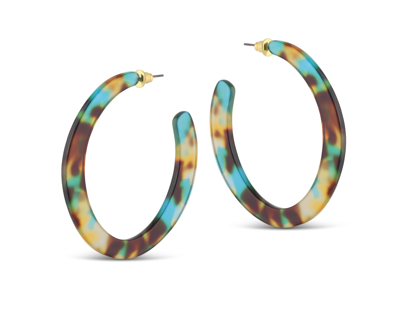 Olivia Semi Cut Out Resin Hoop Earrings
