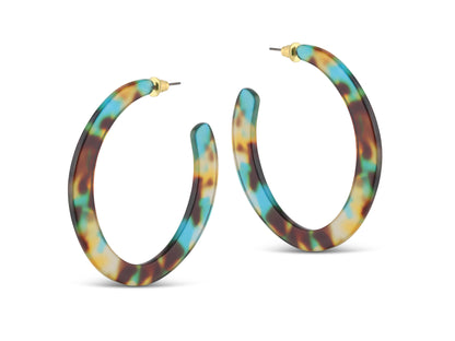Olivia Semi Cut Out Resin Hoop Earrings