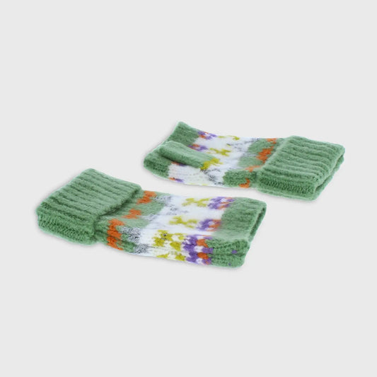 Carla Fingerless Gloves  - Green