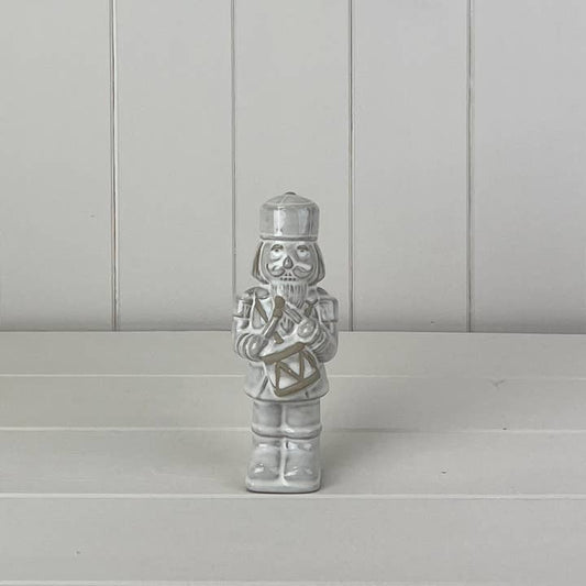 Glazed Ceramic Nutcracker Ornament With Textured Detail (15cm)