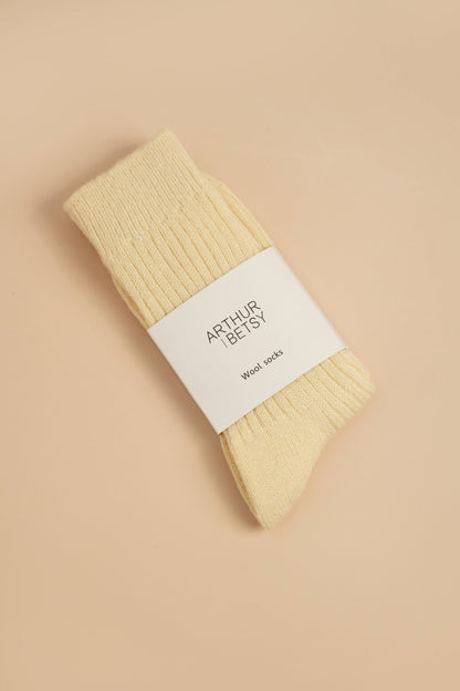 Cream Wool socks | luxury socks
