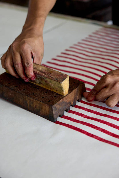 Block Printed Gift Bags (Medium) - Christmas Pudding
