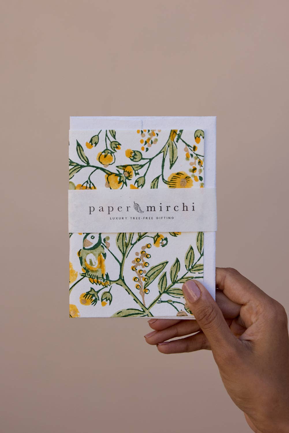 Hand Block Printed Greeting Card - GC Song Birds Sunshine