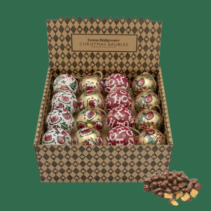 Emma Bridgewater - Christmas Tin Baubles with Honey crunch