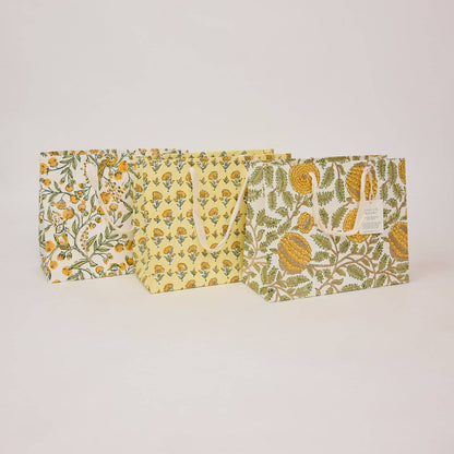 Hand Block Printed Gift Bags (Medium) - Sunshine Refresh