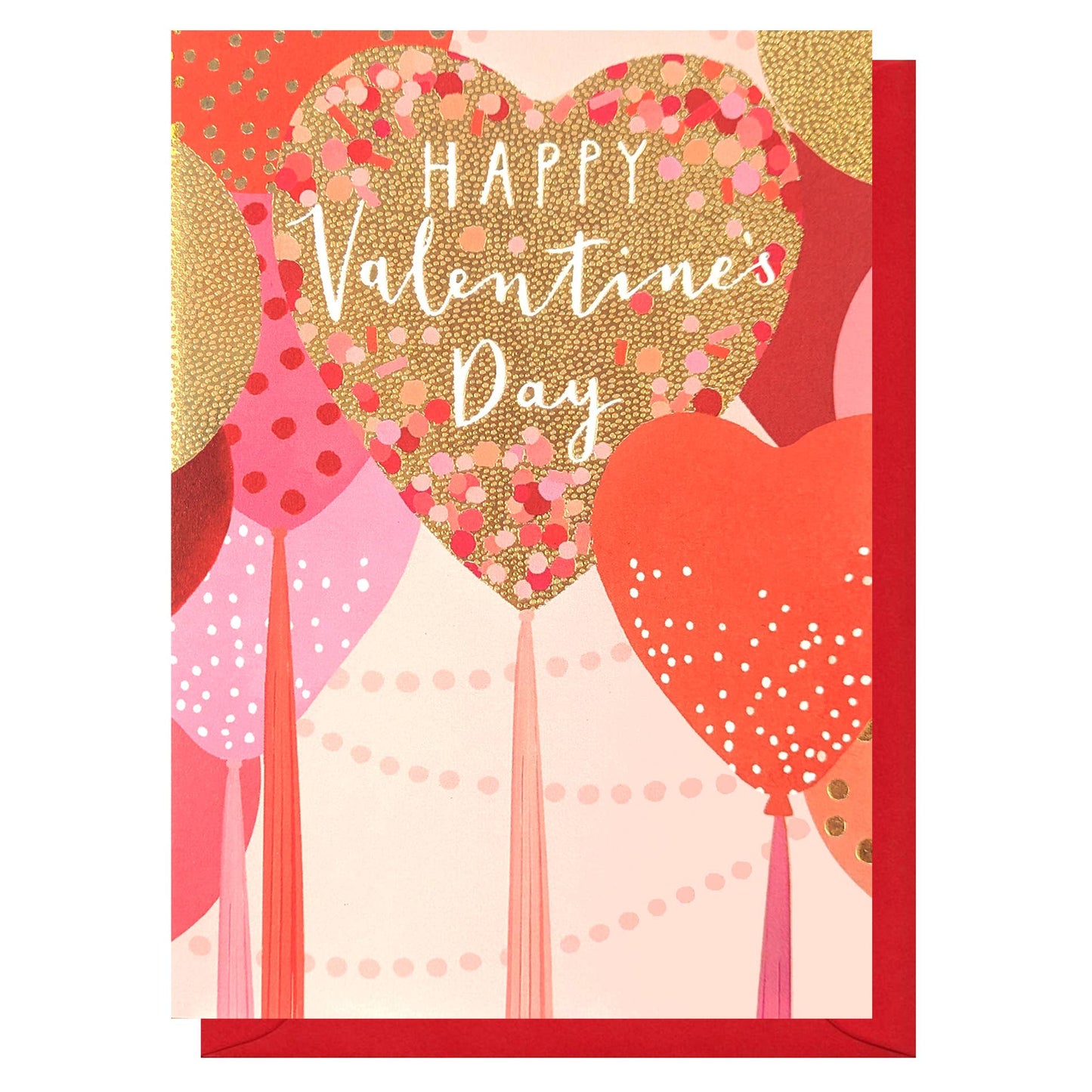 Heart Balloons Happy Valentines Day Card |  Love Card