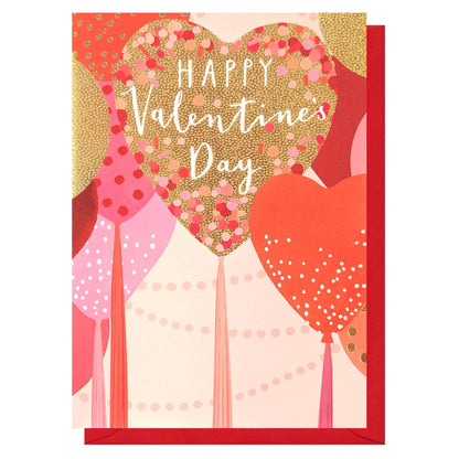 Heart Balloons Happy Valentines Day Card |  Love Card