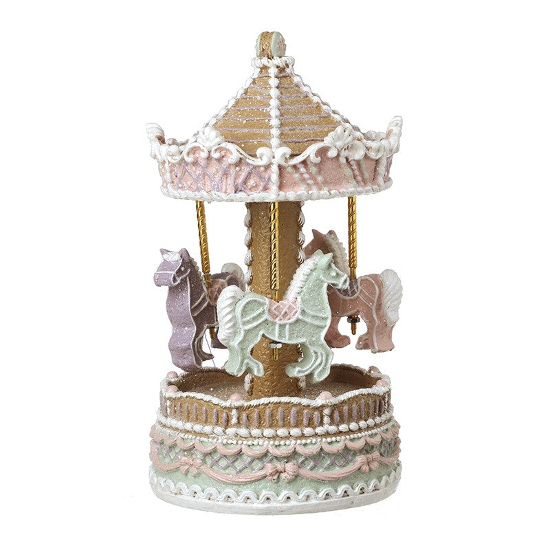 Pink Resin Gingerbread Carousel Ornament