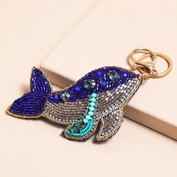 Beaded Whale Keyring & Bag Charm