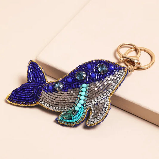 Beaded Whale Keyring & Bag Charm