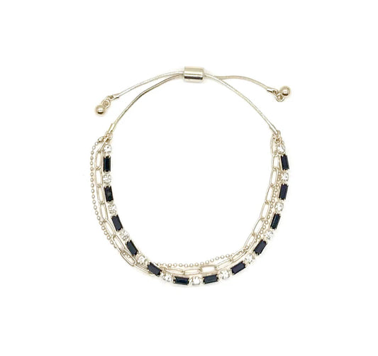 Coloured stones adjustable bracelet