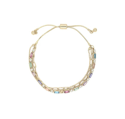 Coloured stones adjustable bracelet