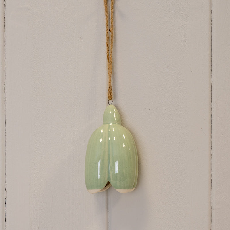 Green Ceramic Hanging Flower Decoration