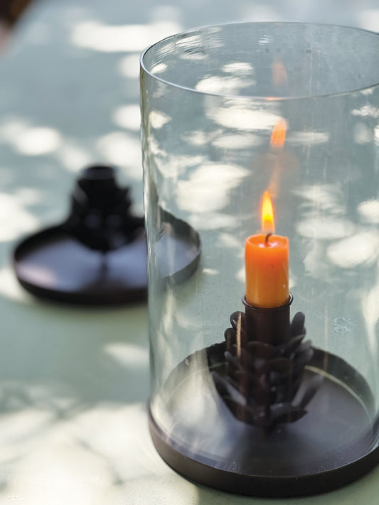 Fir cone rust Candle holder