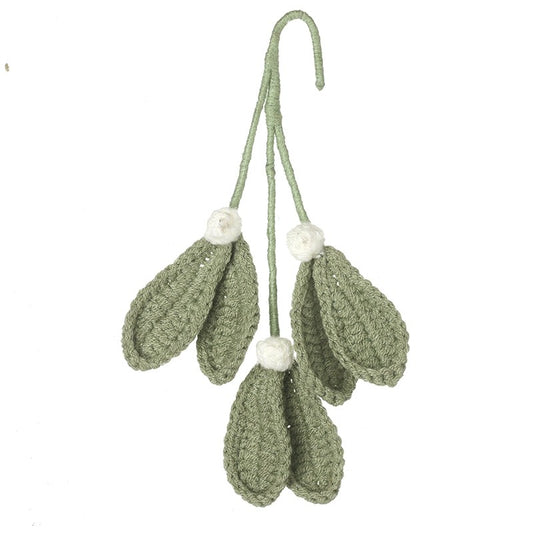 Green Knitted Mistletoe Hanging Decor