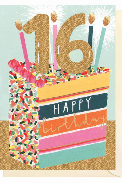 Age 16 Cake Birthday card
