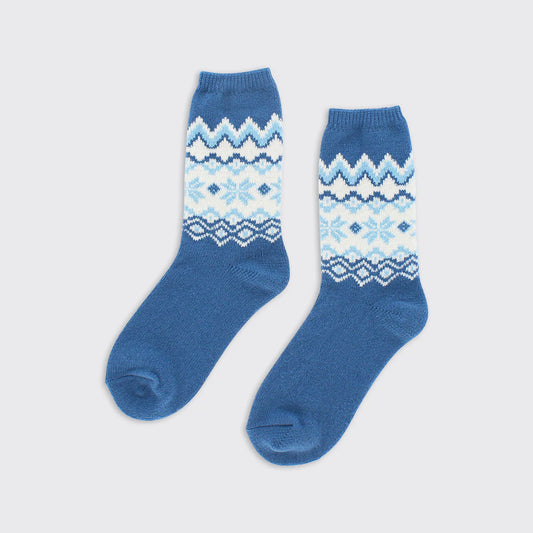 Darcie Fairisle Socks - Blue